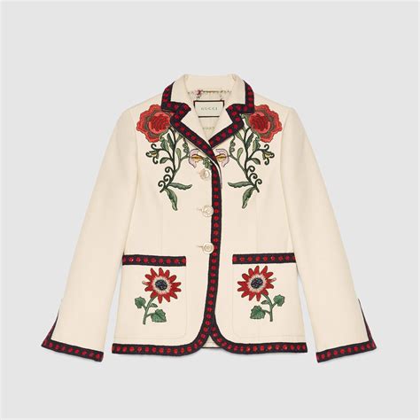 gucci white jacket|white gucci jacket embroidered.